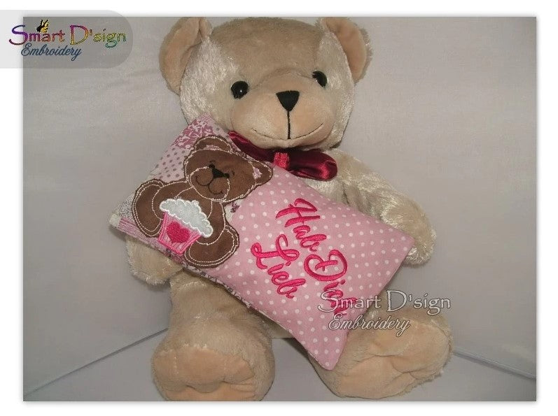 TEDDY mit MUFFIN - VALENTINES Kissenhülle ITH Set