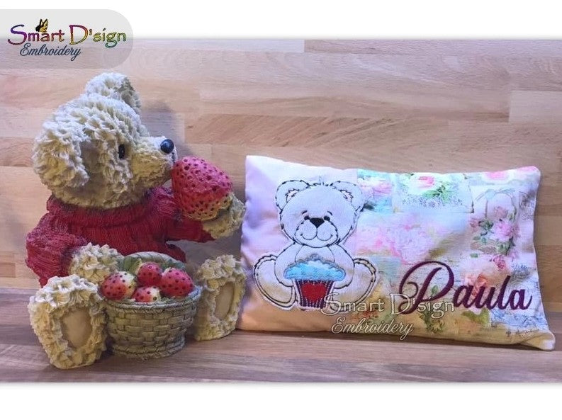 TEDDY mit MUFFIN - VALENTINES Kissenhülle ITH Set