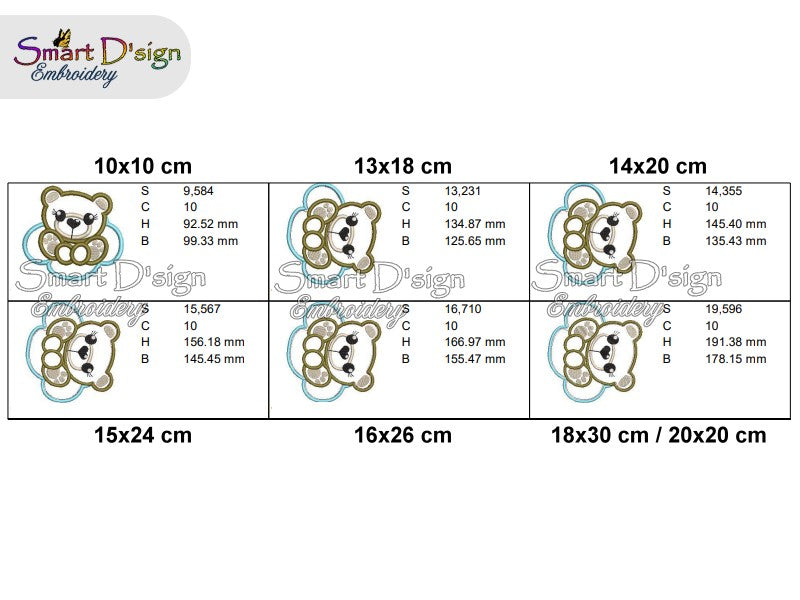 ITH TEDDY ON CLOUD - Puff Applique