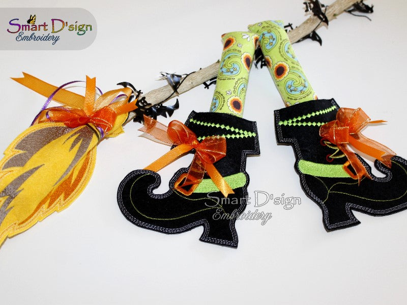 ITH WITCH LEGS - BOOTS & BROOM Halloween