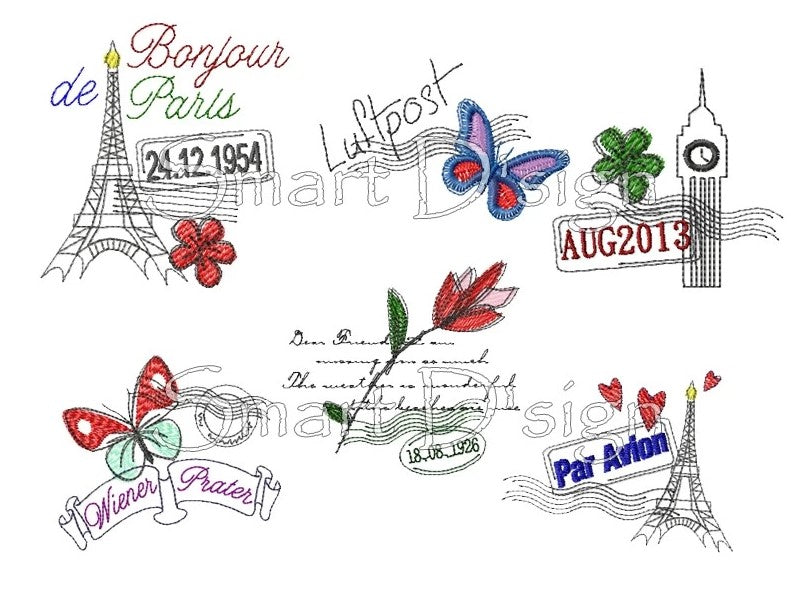 BRIEFSTEMPEL Hallo Welt Set