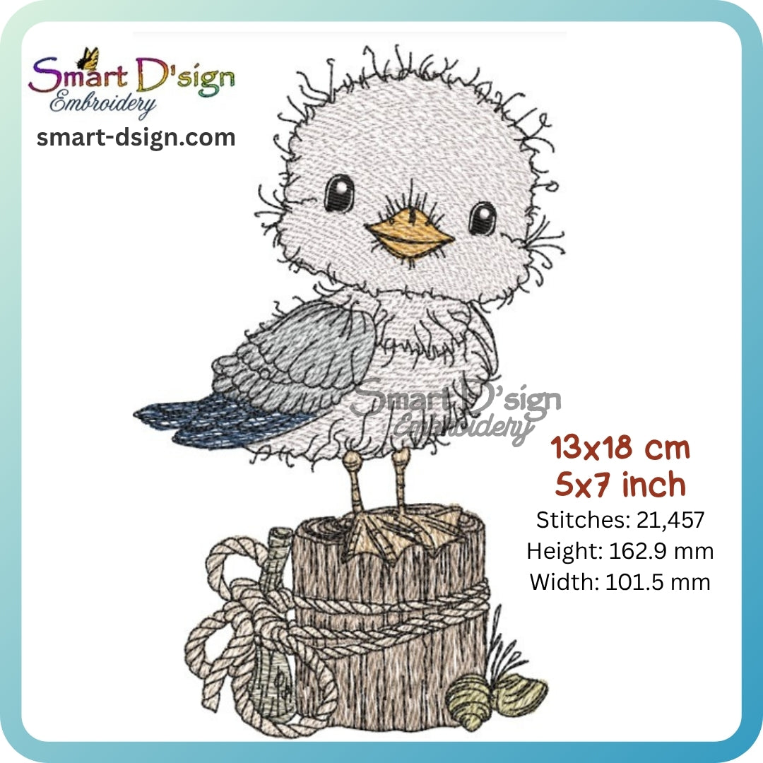 Möwe – Maritime Doodle Stickdatei