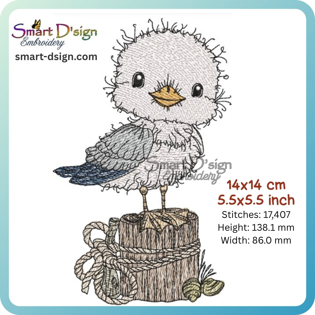 Möwe – Maritime Doodle Stickdatei