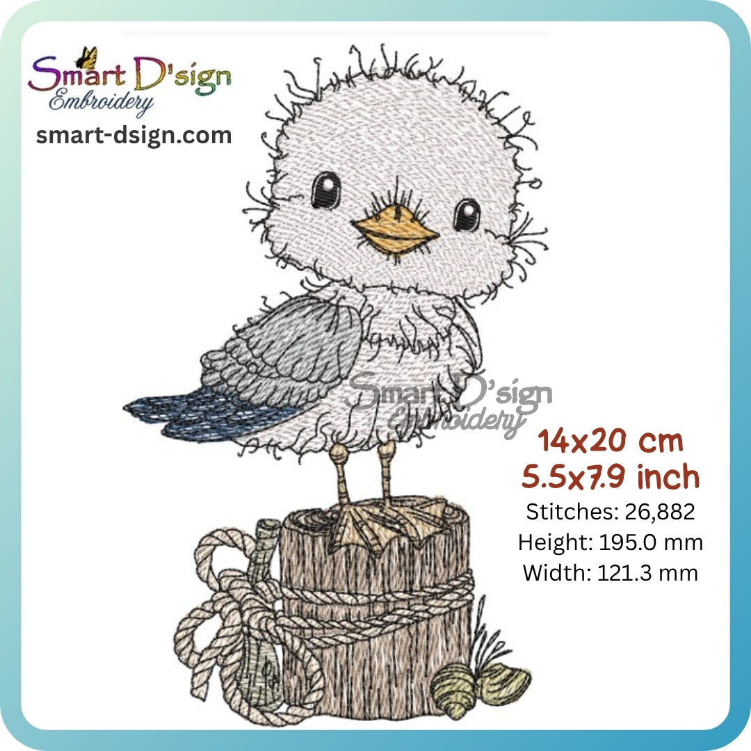 Möwe – Maritime Doodle Stickdatei