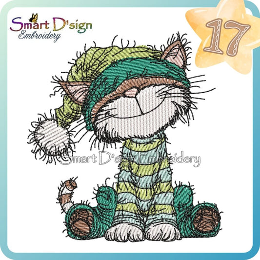 Happy Cat in Pyjamas