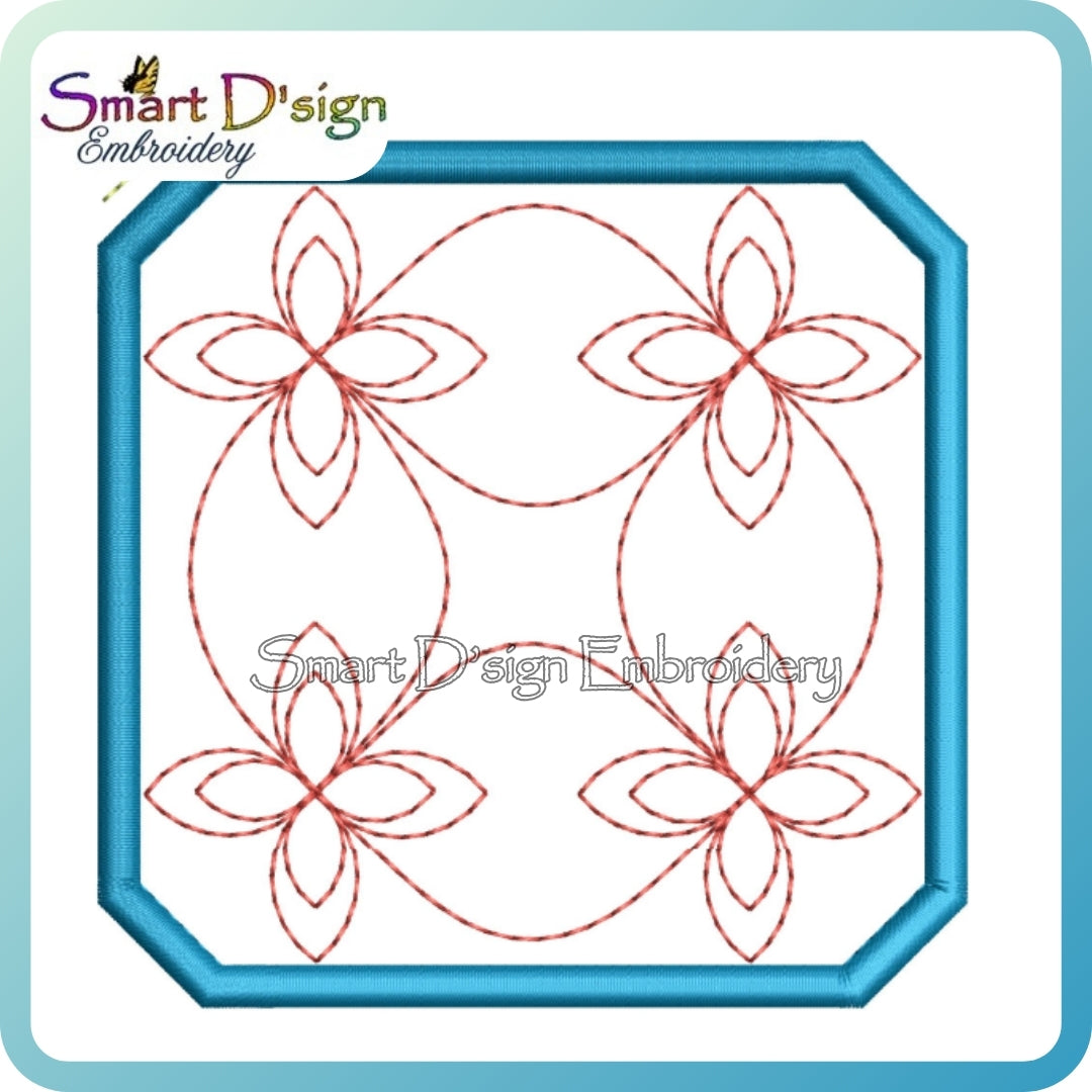 ITH-Untersetzer mit Sashiko Motiv