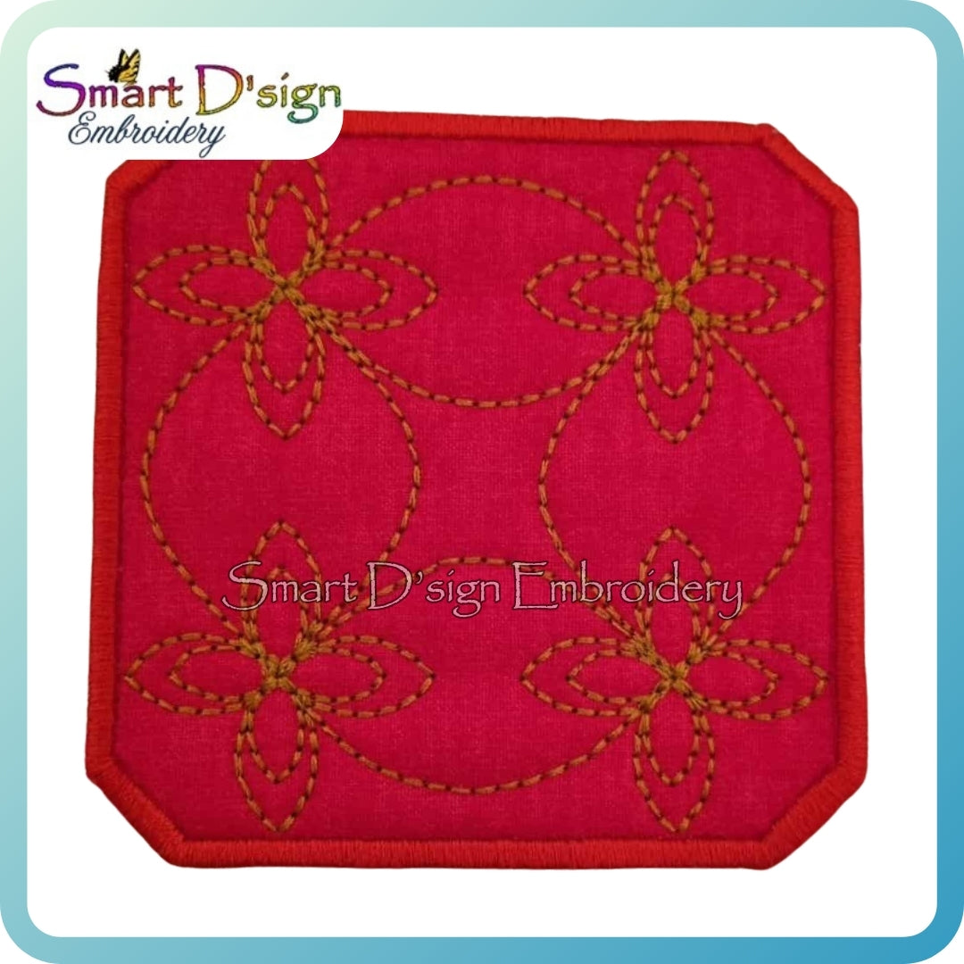 ITH-Untersetzer mit Sashiko Motiv