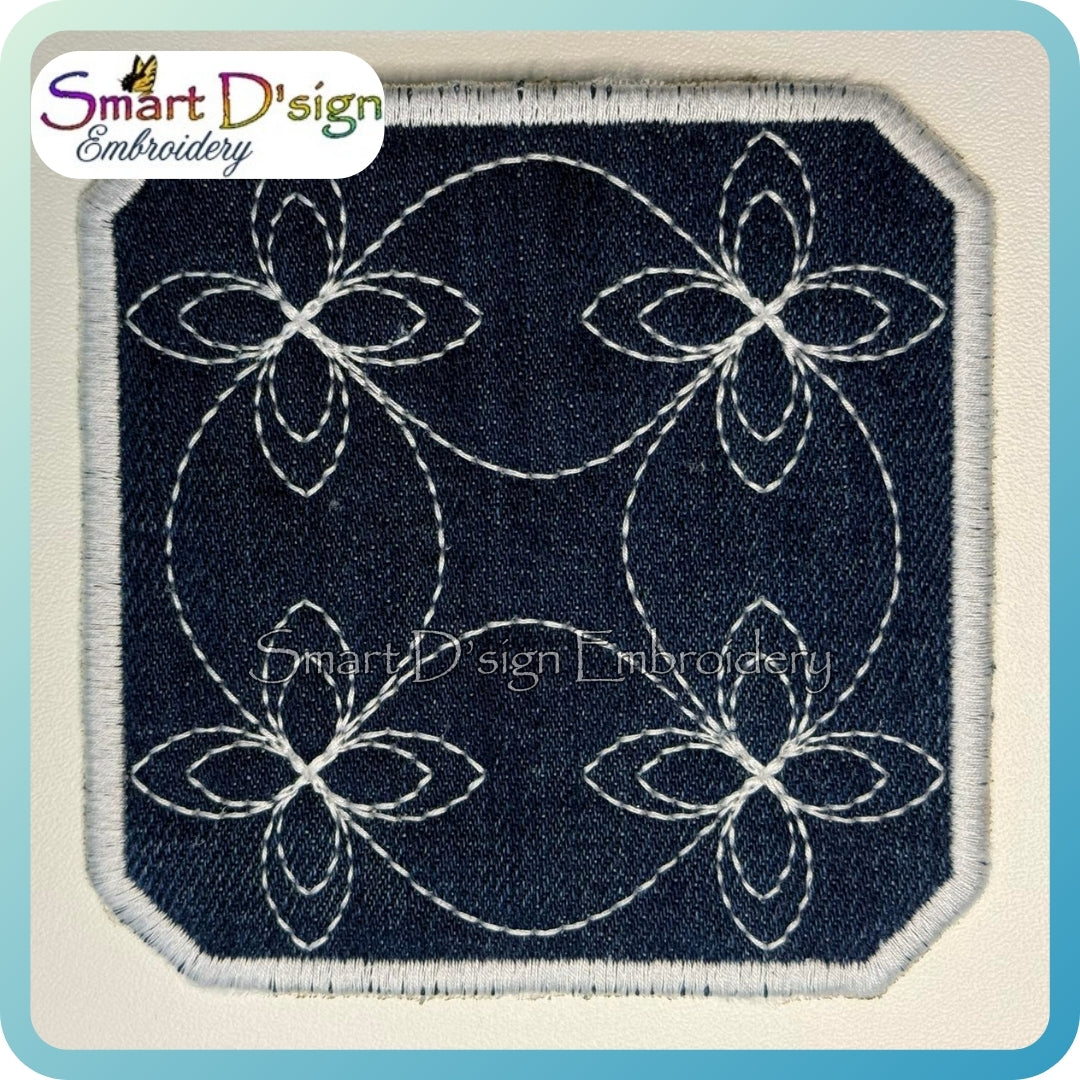 ITH-Untersetzer mit Sashiko Motiv