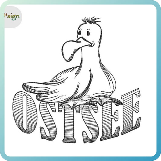 Seagull Sketch Embroidery Design – OSTSEE Lettering