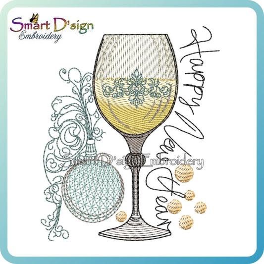 Happy New Year Champagne Glass