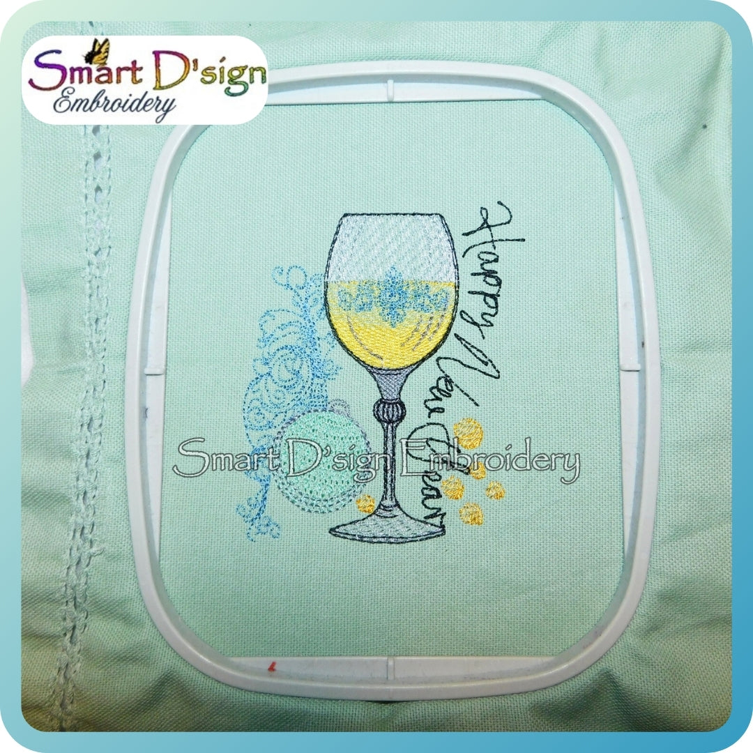 Happy New Year Champagner Glas