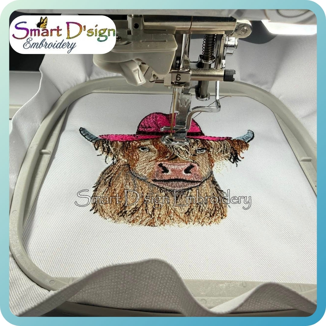 Highland Cow with Cowboy Hat