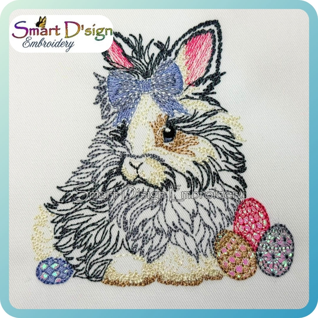 Cute Easter Bunny – Colour Line Art