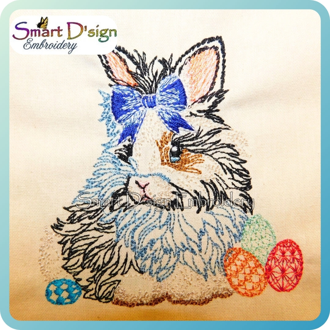 Cute Easter Bunny – Colour Line Art