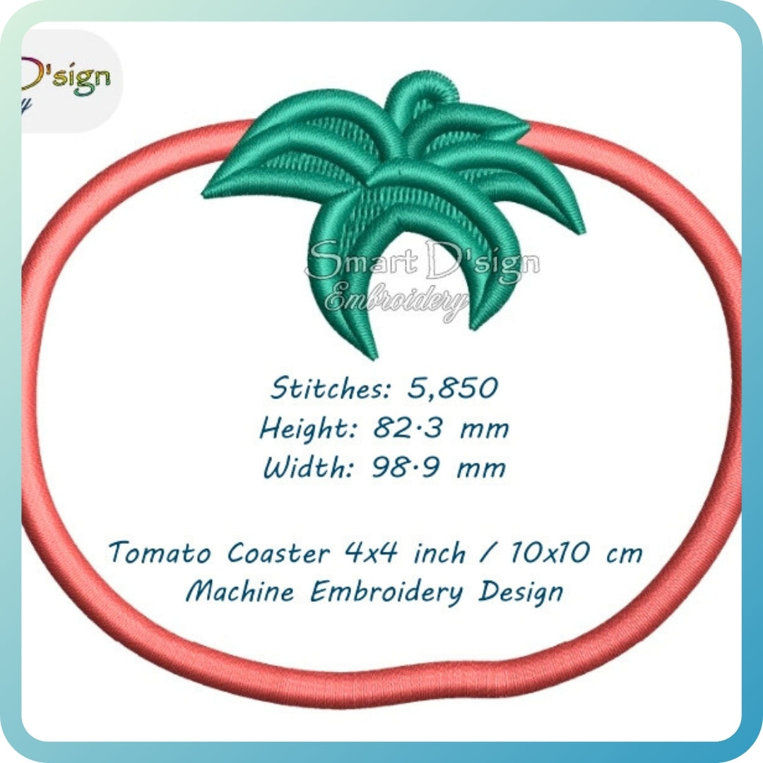 ITH TOMATO COASTER 4x4 inch / 10x10 cm