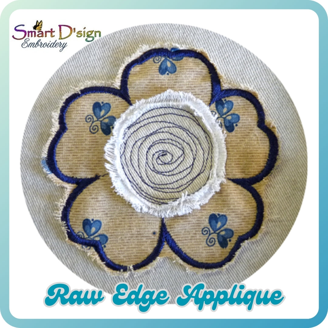 Machine Applique Rugged Sign Design HIBISCUS FLOWER RAW APPLIQUE Embroidery Design – Smart D'sign Embroidery