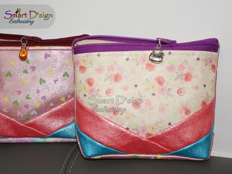 PATCHWORK DELIGHT - EXCLUSIVE Flat Bottomed ITH ZIPPER BAG