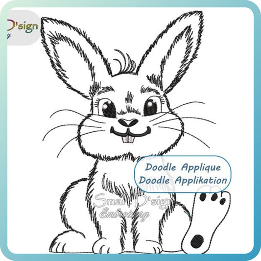 CUTE LITTLE BUNNY #1 Doodle Applique