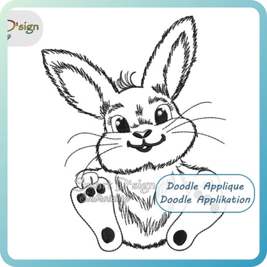 CUTE LITTLE BUNNY #3 Doodle Applique