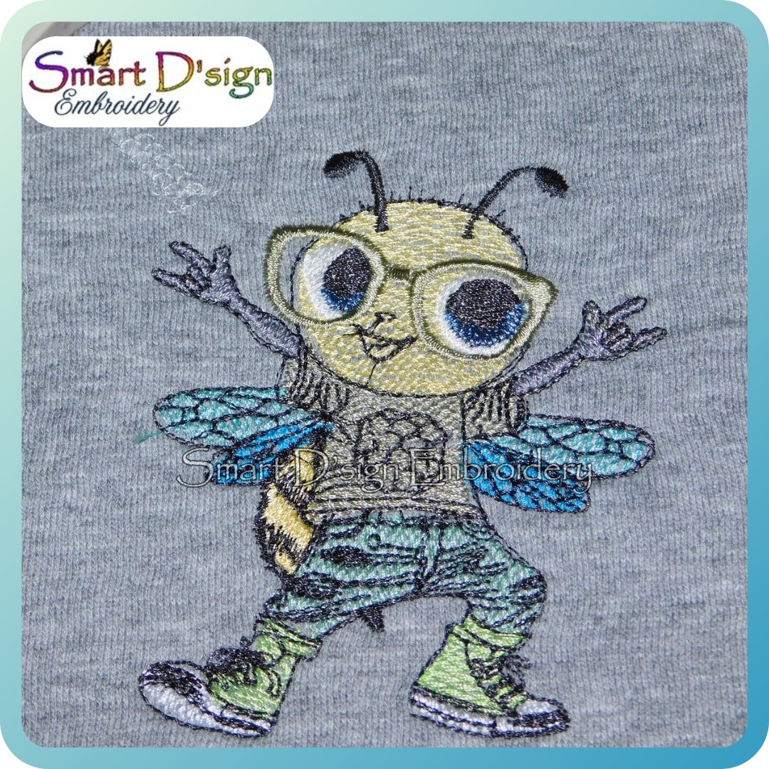 Tanzende Biene mit Sonnenbrille