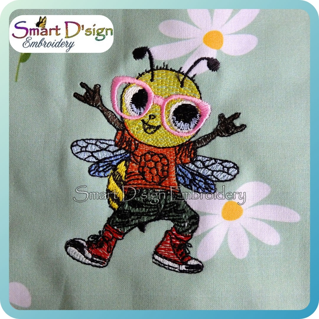 Tanzende Biene mit Sonnenbrille