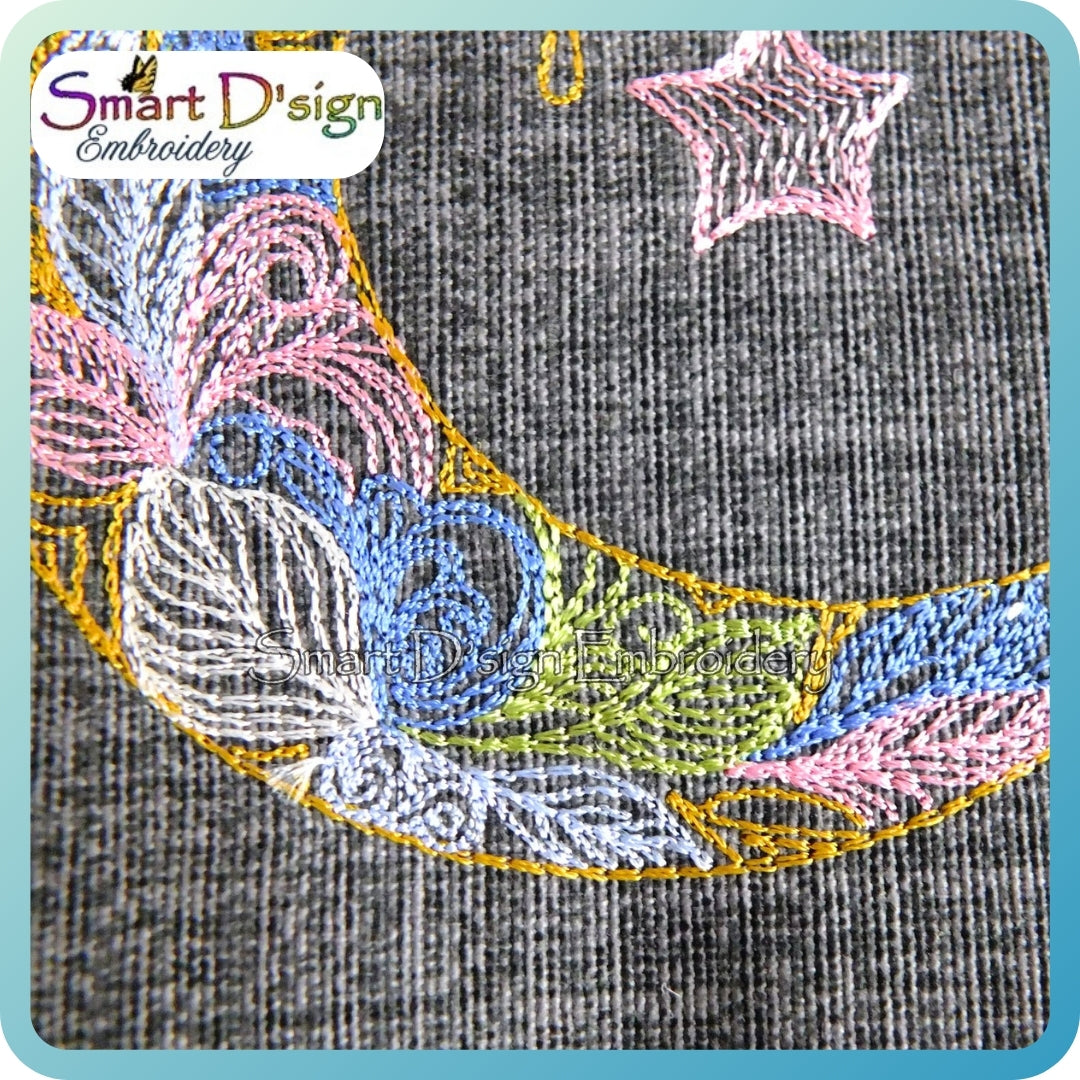 Federmond (Farbenfrohe Lineart)