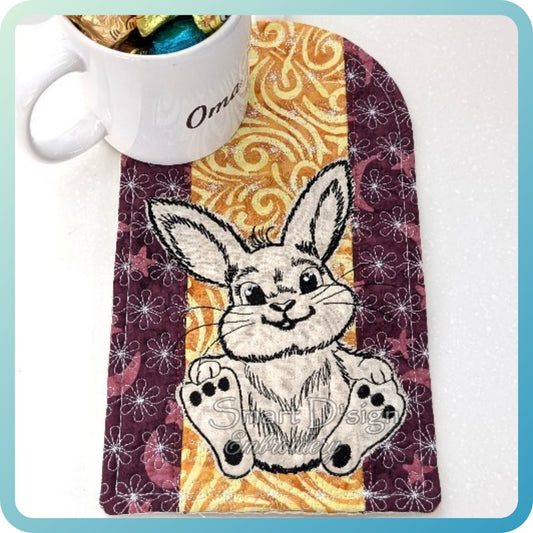 ITH Patchwork Potholder CUTE LITTLE BUNNY #3 Doodle Applique
