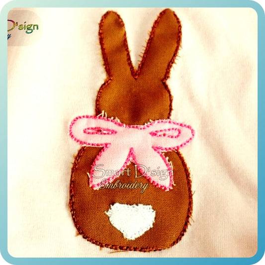 Simple BUNNY Doodle Applique 4x4 inch