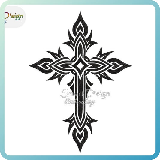 Machine Embroidery Design Tribal Cross