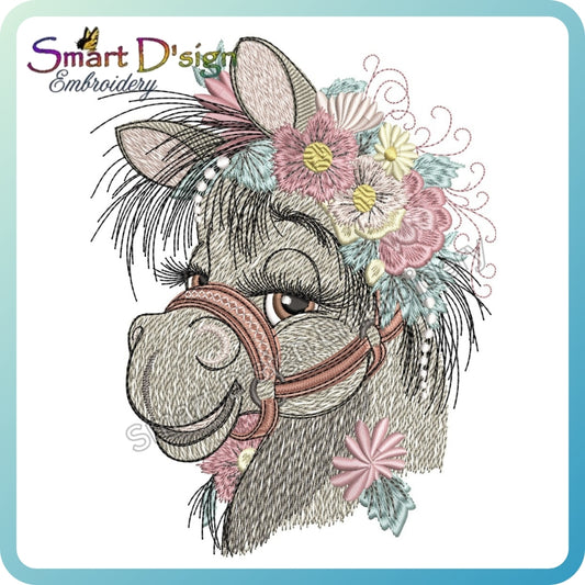 Whimsical Floral Horse