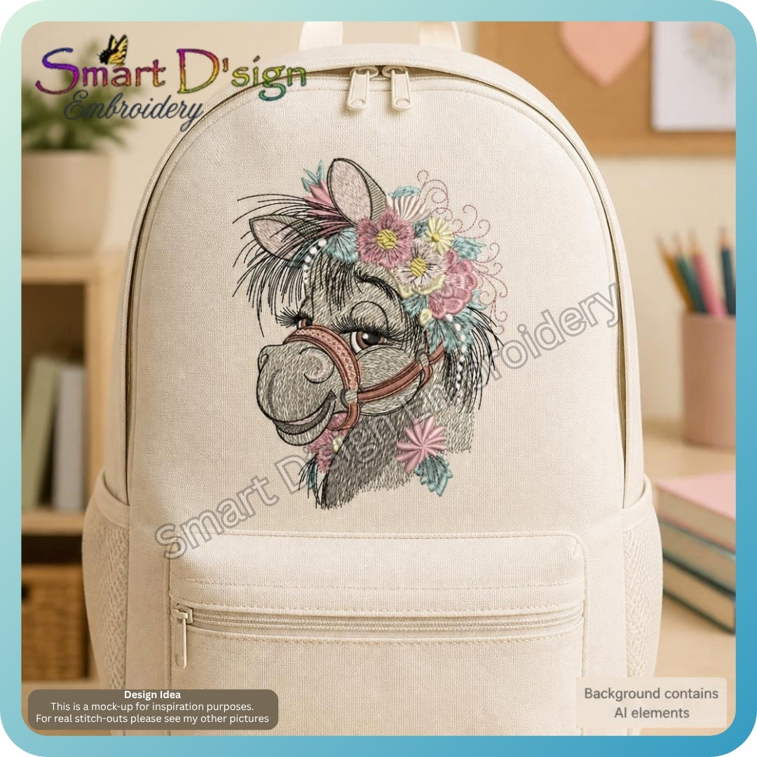 Zauberhaftes Pferd mit Blumen