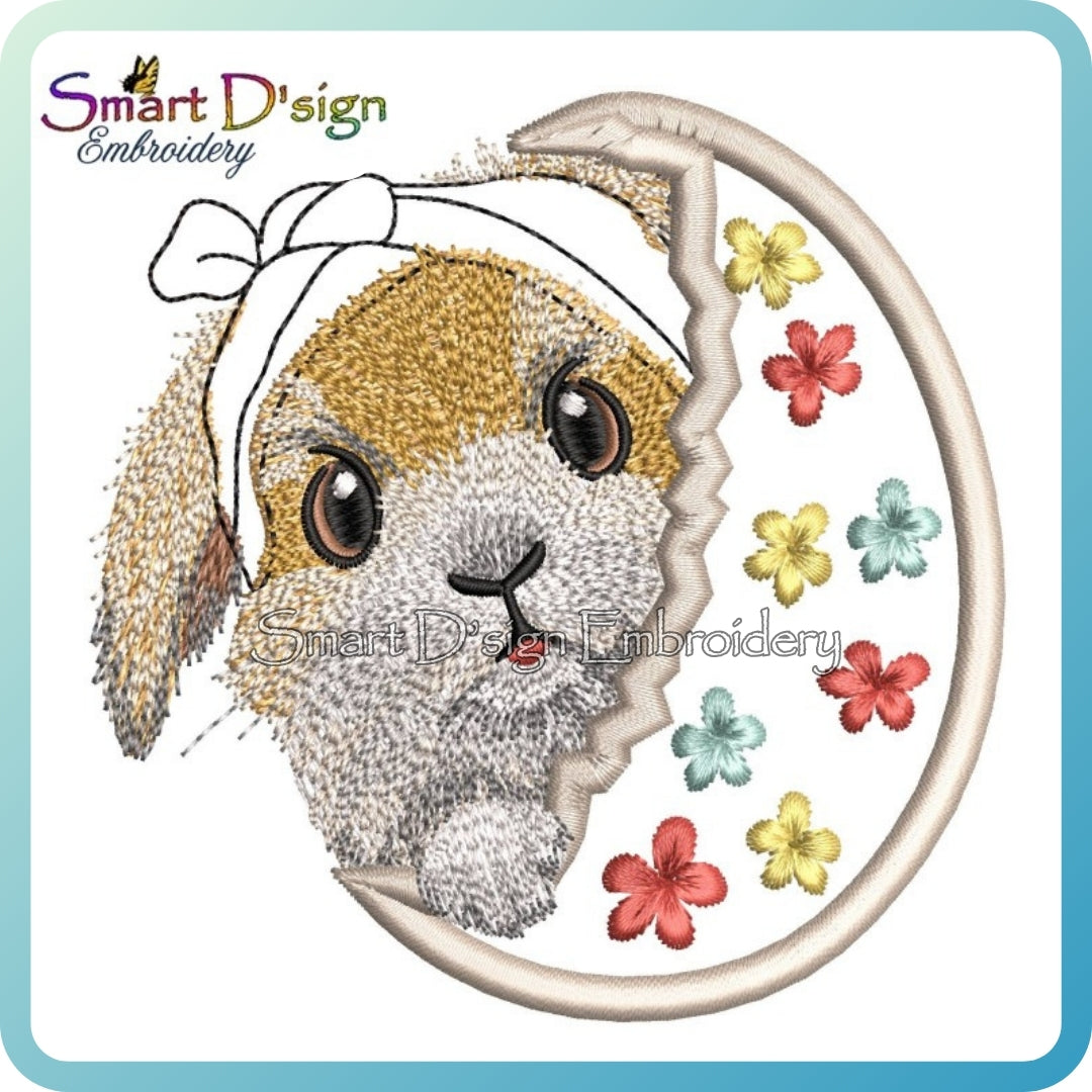 Osterhase in mehrfarbiger Lineart