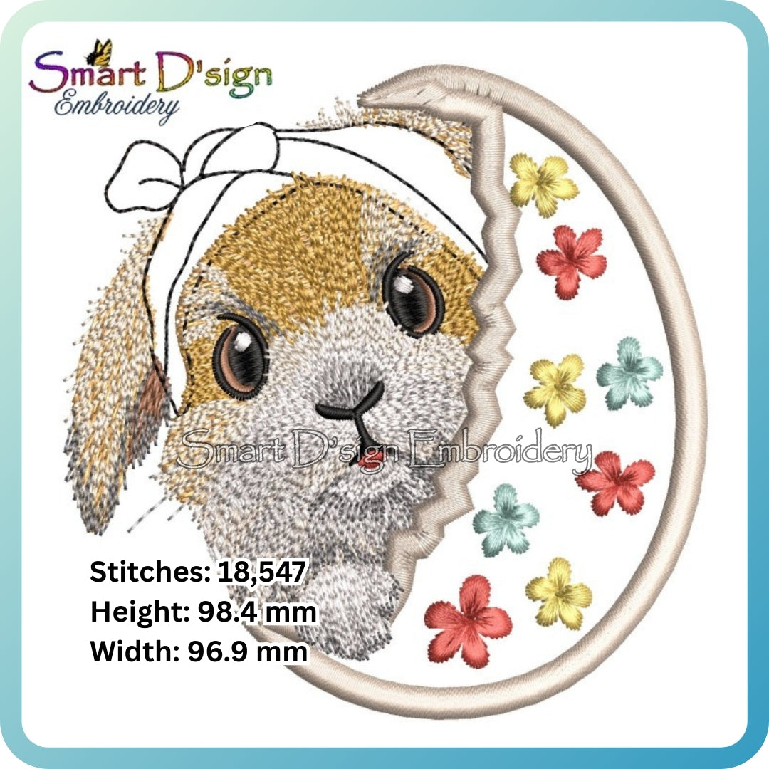 Osterhase in mehrfarbiger Lineart