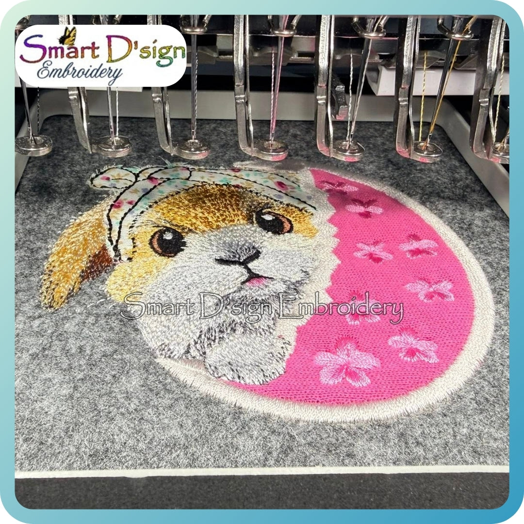 Osterhase in mehrfarbiger Lineart