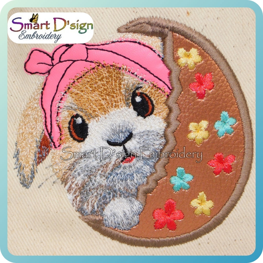 Osterhase in mehrfarbiger Lineart