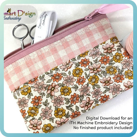ITH TOP STRIPE QUILTED ZIPPER BAG – 11 Hoop Sizes & Bundle Option