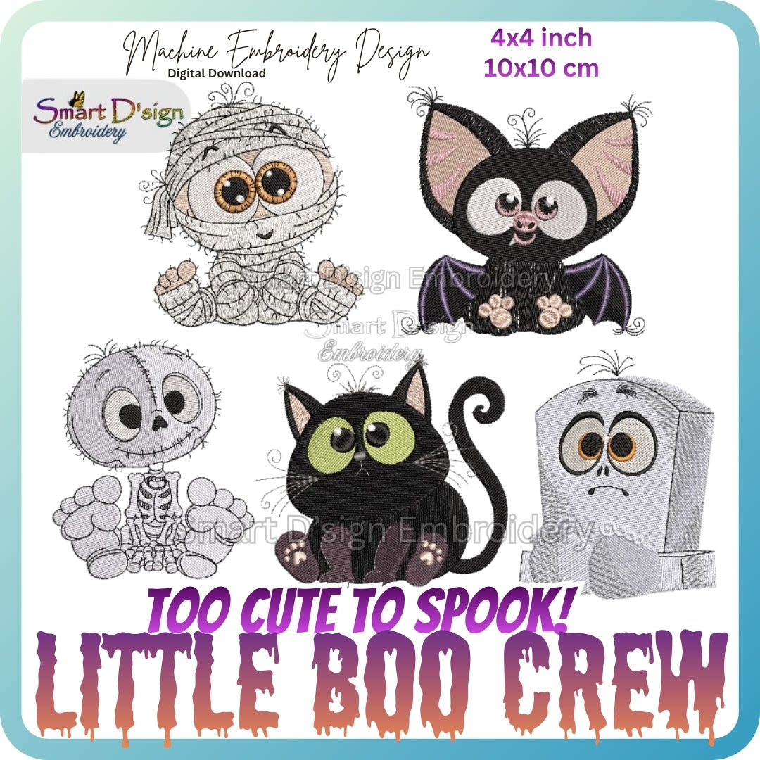 LITTLE BOO CREW Halloween Embroidery Designs