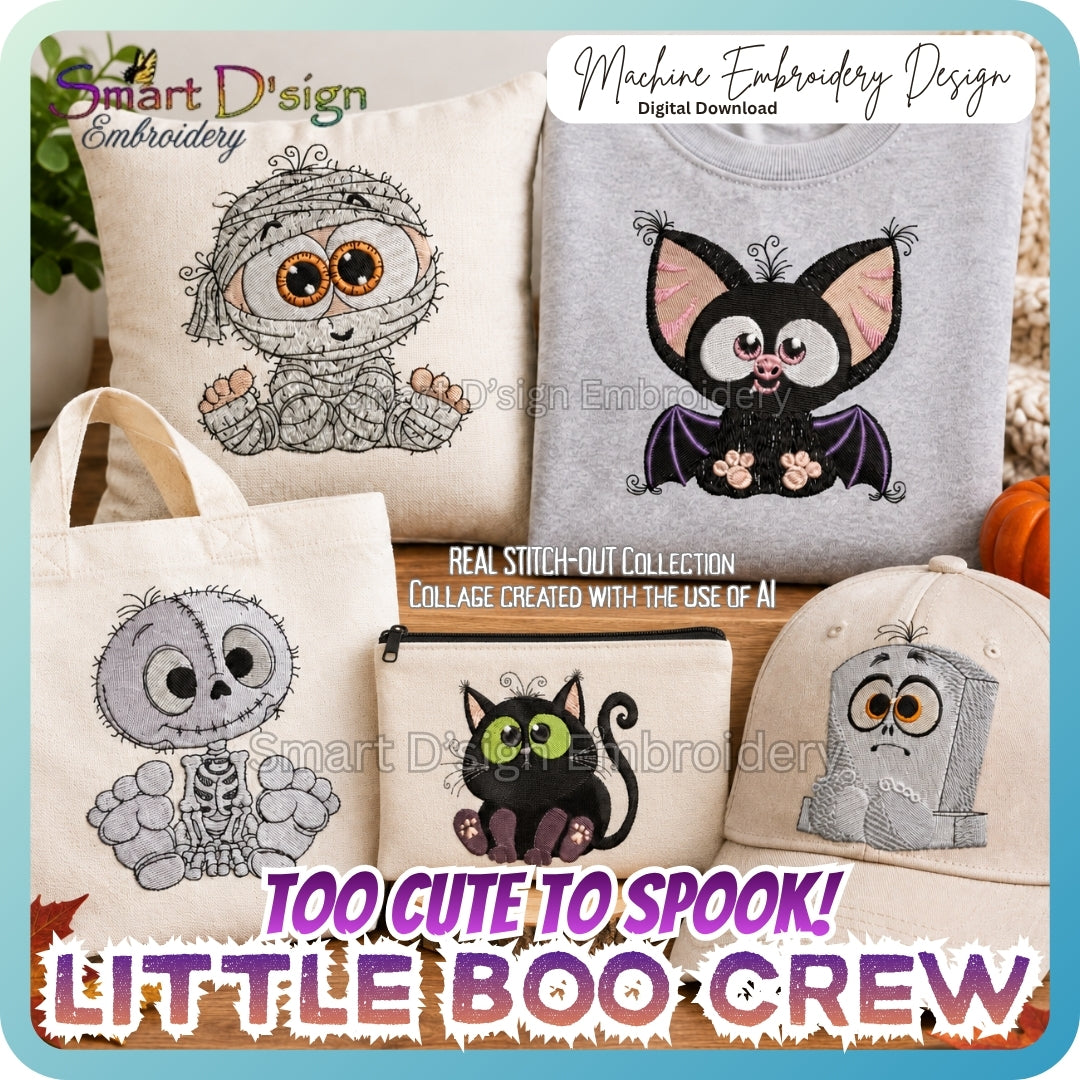 LITTLE BOO CREW Halloween Embroidery Designs