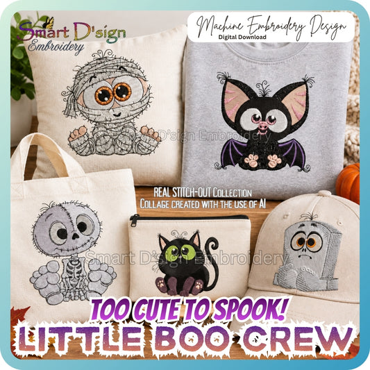 LITTLE BOO CREW Halloween Embroidery Designs