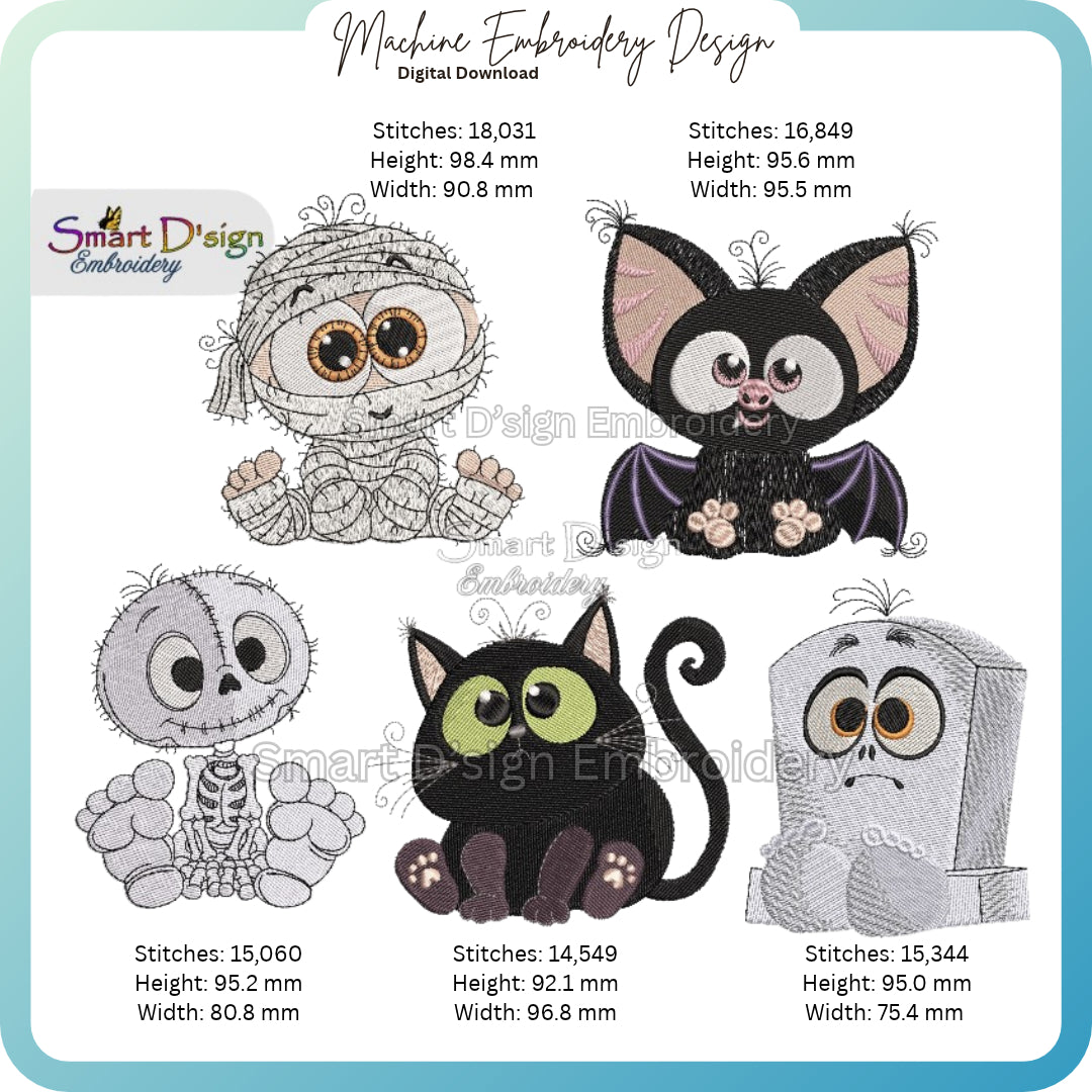 LITTLE BOO CREW Halloween Embroidery Designs