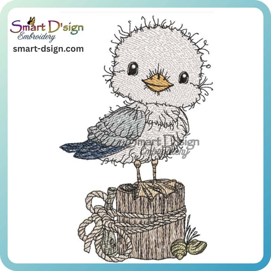 Möwe – Maritime Doodle Stickdatei