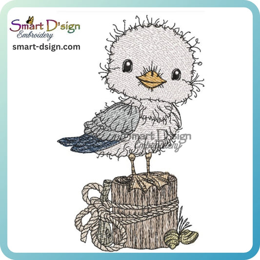 Seagull Maritime Doodle Embroidery Design