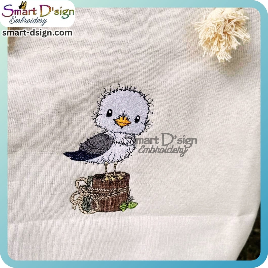 Möwe – Maritime Doodle Stickdatei