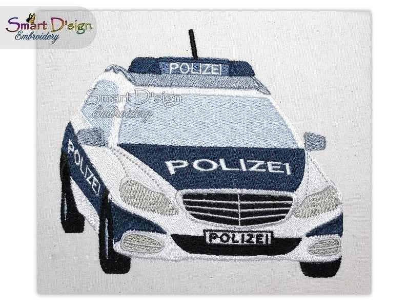Stickdatei Vollstick Polizeiauto Smart Dsign