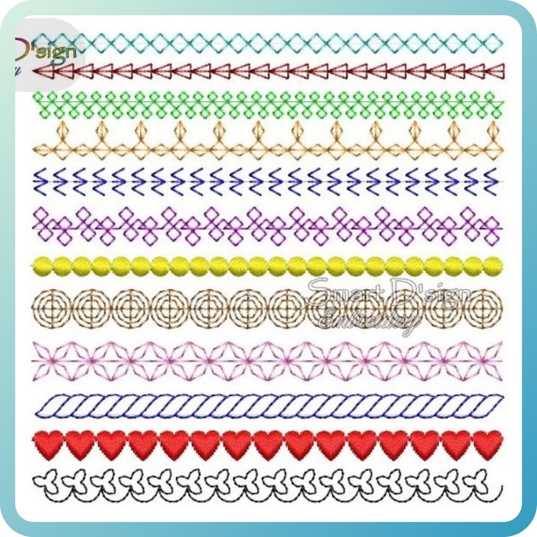 Layout Design Stitch 12 DECORATIVE MOTIF STITCHES PACK 4 inch Machine Embroidery Design ...