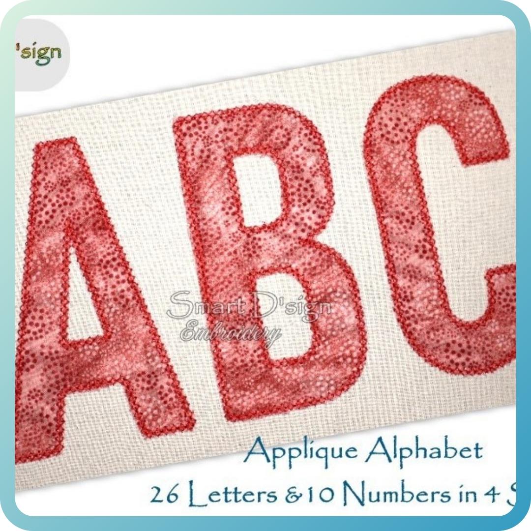 RAW EDGE APPLIQUE LETTERS & NUMBERS Mega Set Machine Embroidery Design ...