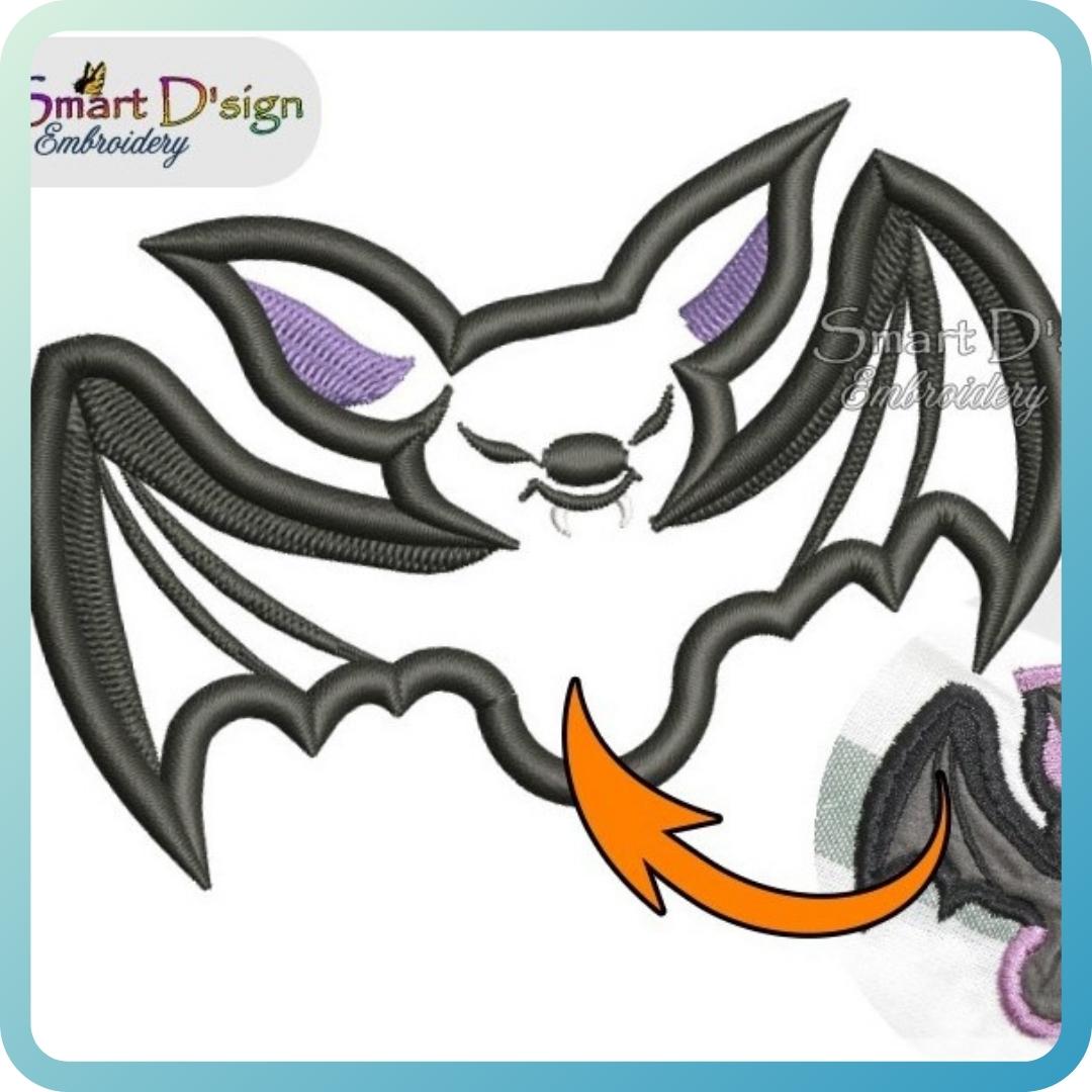 Machine Applique Rugged Sign Design BAT APPLIQUE Machine Embroidery Design – Smart D'sign Embroidery