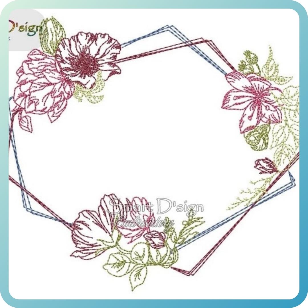FLOWER FRAME Machine Embroidery Design – Smart D'sign Embroidery