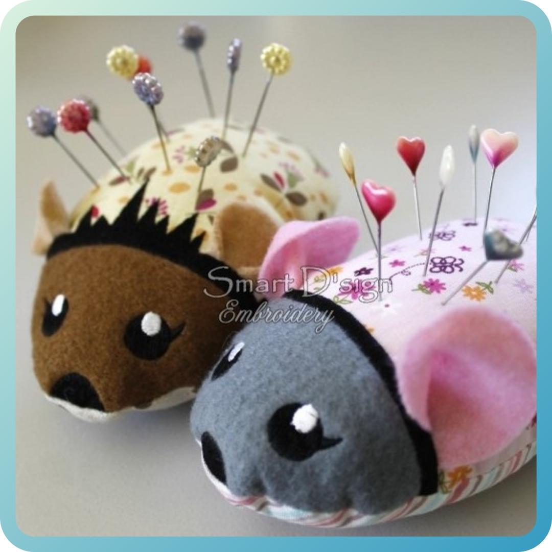 ITH MOUSE & HEDGEHOG Pincushion Set Machine Embroidery Design – Smart D ...