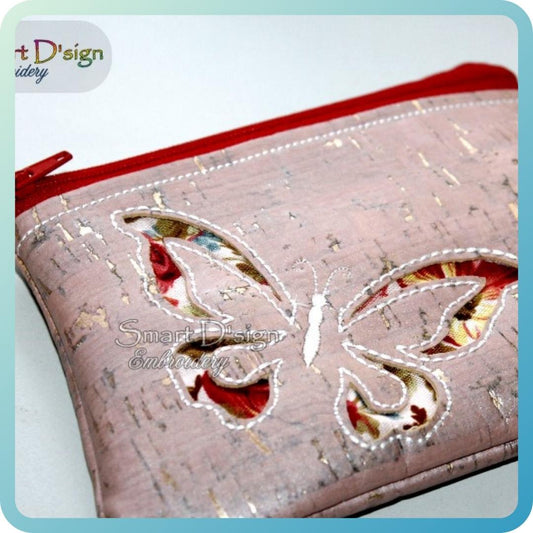BUTTERFLY CUT NEGATIVE APPLIQUE - ITH ZIPPER BAG